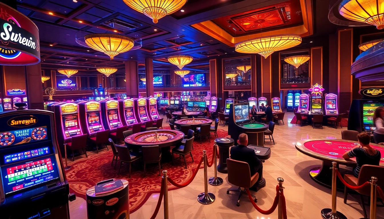 Experience excitement at the surewin casino with dynamic slot machines and vibrant poker tables.