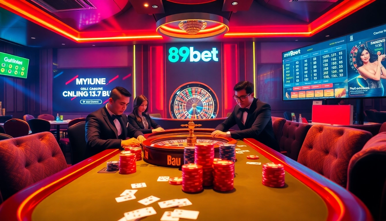 Players engaging at a luxurious poker table, showcasing the excitement of 89bet gaming.