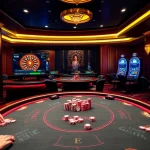 Experience the excitement of Luckywin at a lavish casino with vibrant poker and slot machines.