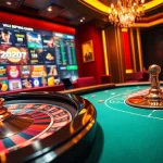 Experience the excitement of 68VIP with vibrant casino tables and thrilling online gambling elements.