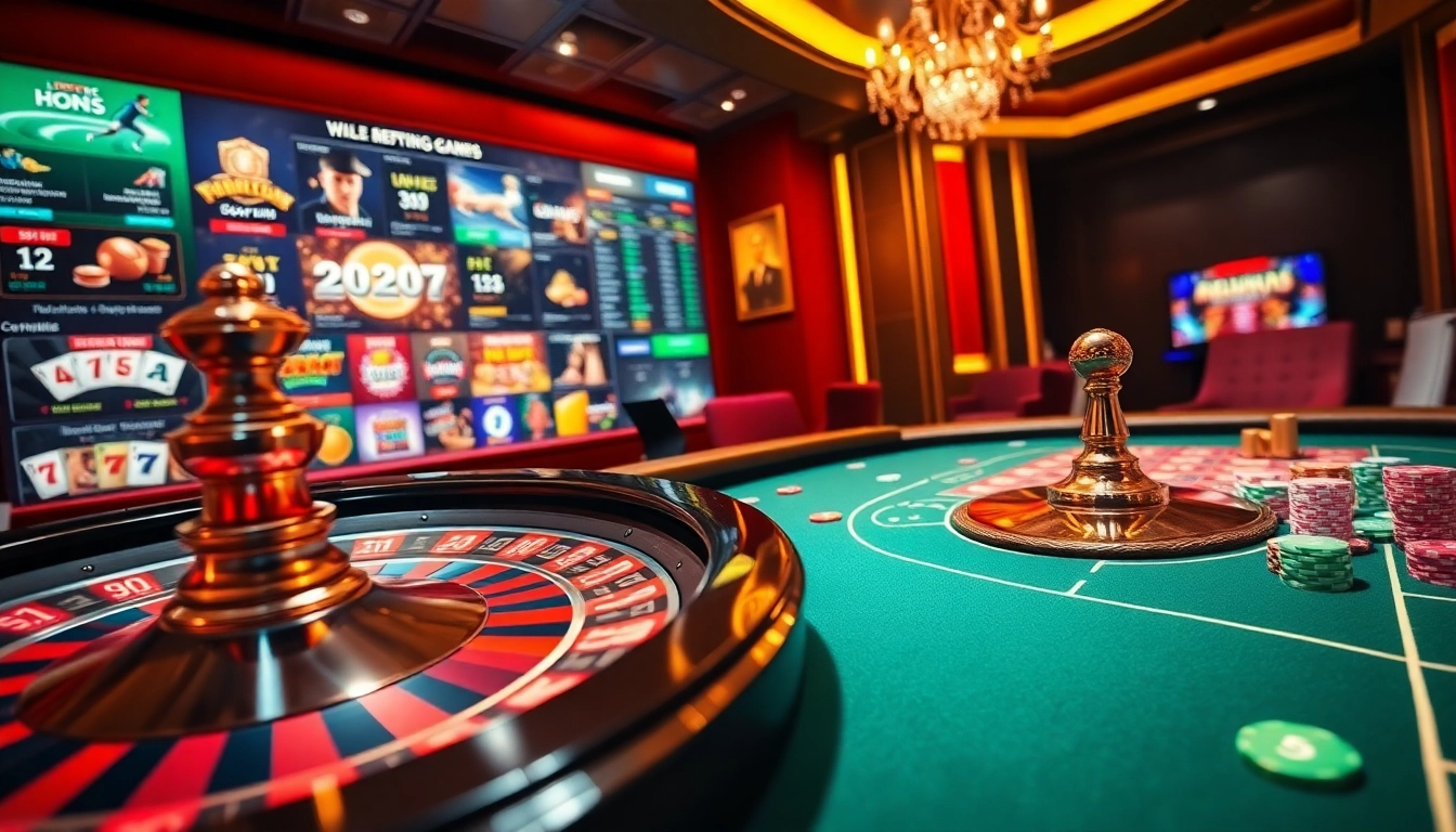 Experience the excitement of 68VIP with vibrant casino tables and thrilling online gambling elements.