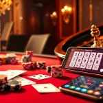 Experience an exciting poker game at 98win with vibrant chips, cards, and a roulette wheel spinning.