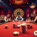 Action-packed poker game at Go88 casino with colorful chips and attentive players