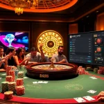 Placing bets at a luxurious poker table featuring https://da88.london with colorful chips and cards.