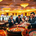 Players enjoying winning slots and table games at 58WIN casino, showcasing excitement and luxury.