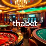 Experience the thrill of 'thabet' at a vibrant casino featuring roulette and poker tables.