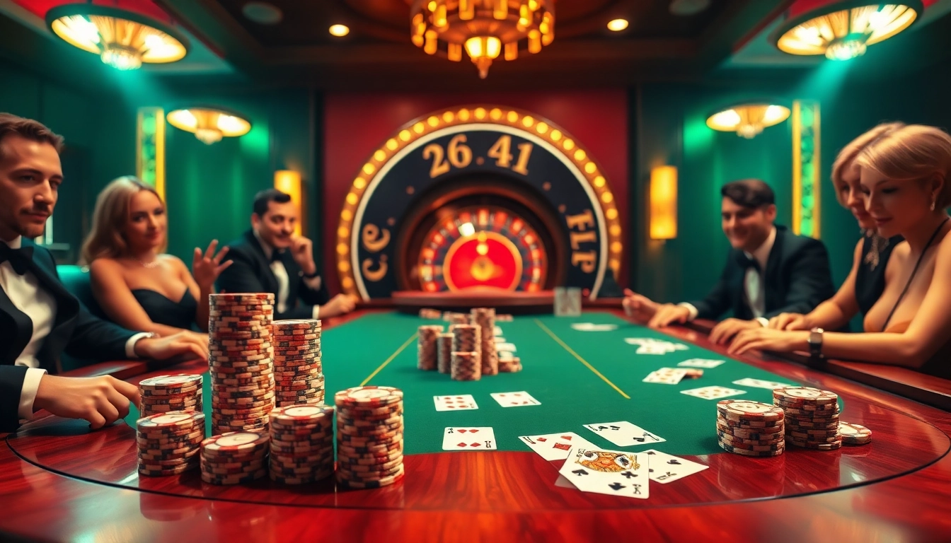 Experience the excitement of sunwin at a vibrant casino poker table with luxurious chips and cards.