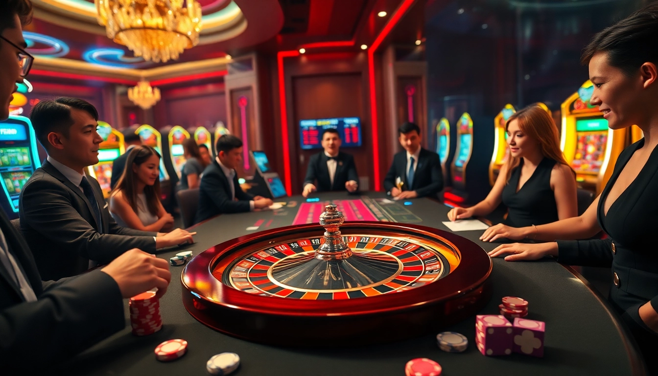 Experience the thrill of kèo nhà cái with an exciting casino scene featuring a roulette wheel.