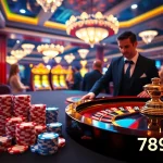 Experience the excitement of 789P as players engage at a luxurious casino table with vibrant chips and roulette.