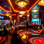 KK55 players engaging at a vibrant casino table, capturing the essence of high-stakes excitement.