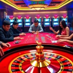 Experience the thrill of TT88 at a vibrant casino table with excited players and colorful chips.