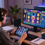 Engaging in slot online gameplay at home with a tablet, showcasing responsible gambling practices