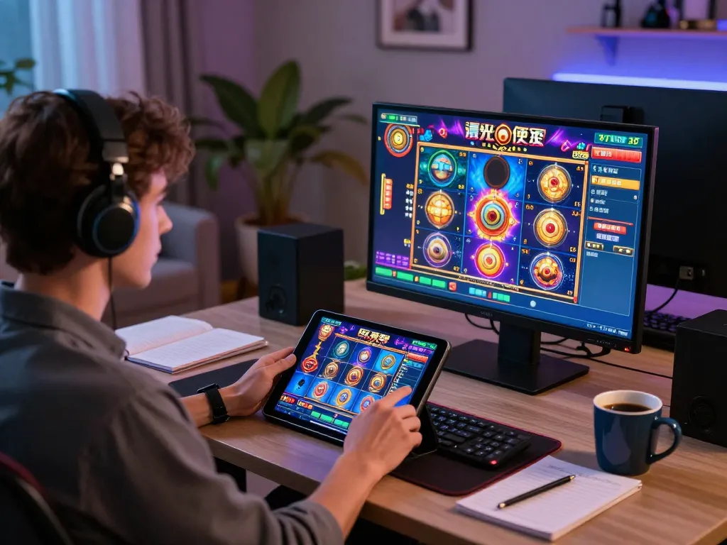 Engaging in slot online gameplay at home with a tablet, showcasing responsible gambling practices
