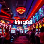 Exciting casino gaming atmosphere with king88 slots and vibrant lights