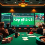 Betting on kèo nhà cái with detailed sportsbook visuals and casino elements.