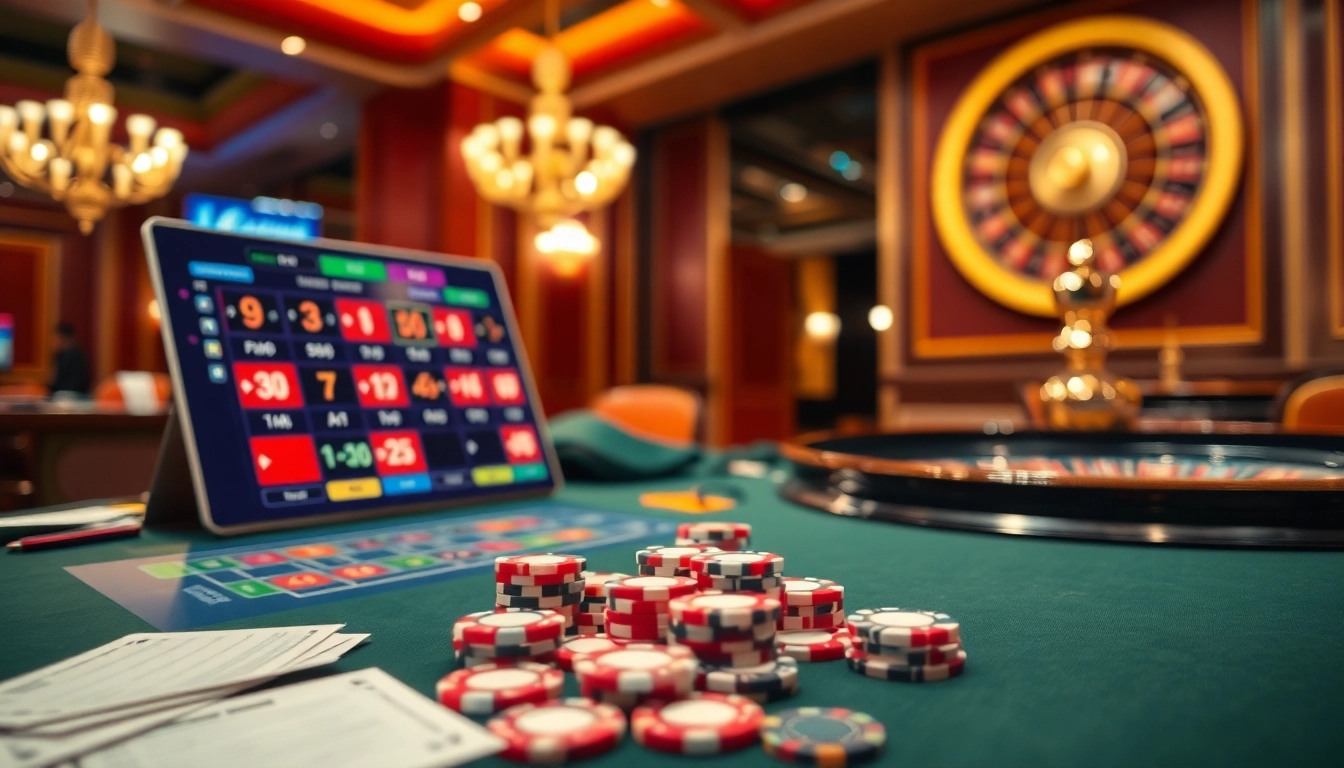 Lô đề online interface highlighting interactive betting dynamics in a vibrant, professional casino setting.