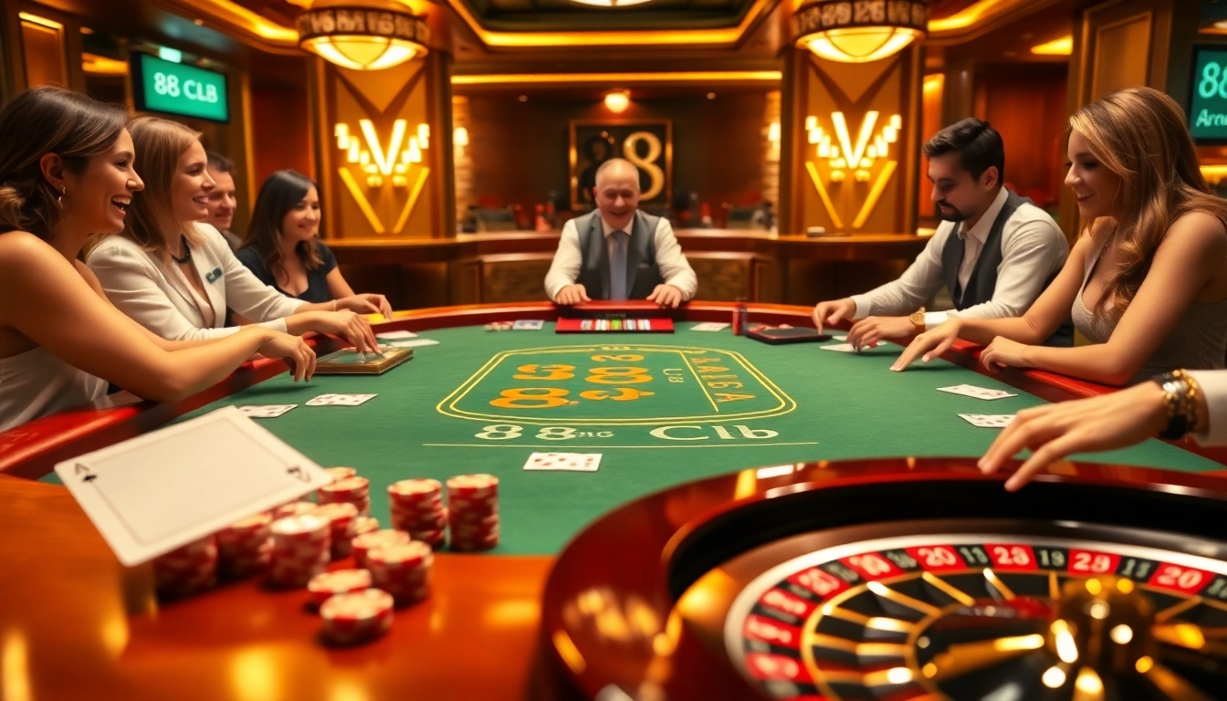 Gamblers enjoying an exciting blackjack game at the 88clb casino table.