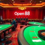 Players enjoying a thrilling gaming experience with open88 casino interface, showcasing poker and slots.