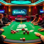 Kuwin players enjoying a vibrant poker game at a luxurious casino with professional dealers.