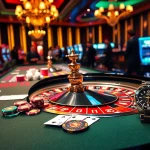 Engage with the excitement of LC88 while playing at a luxurious casino table with vibrant chips and cards.