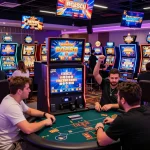 Exciting gaming atmosphere at xin88 with players enjoying diverse casino games and vibrant visuals.