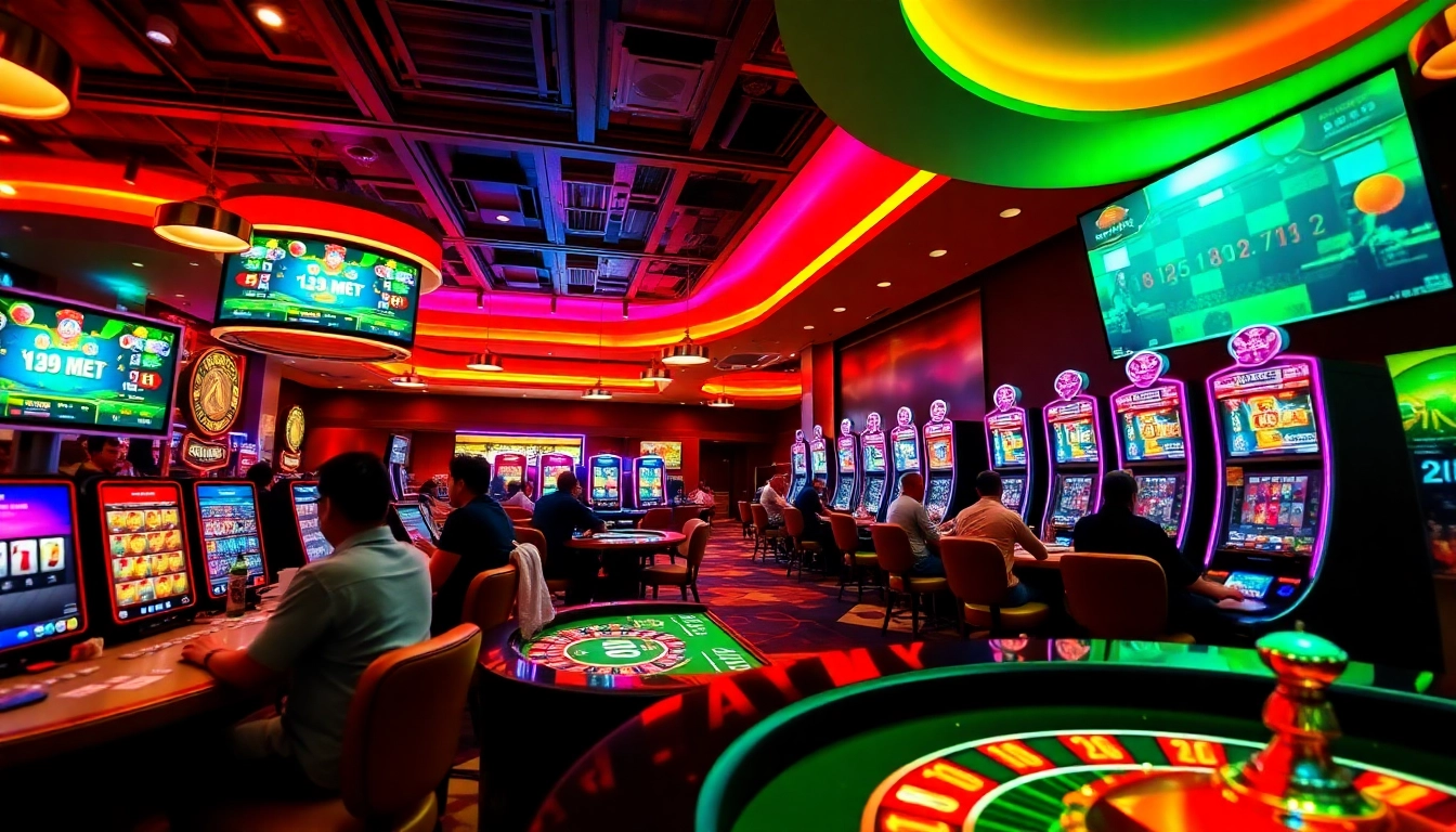 Engaged players enjoying diverse casino games at V9 bet's vibrant online platform.