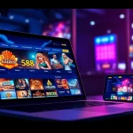Exciting HB88 online casino interface showcasing diverse gaming options and vibrant animations