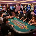 Players enjoying roulette action at a lively casino floor showcasing the sunwin experience.