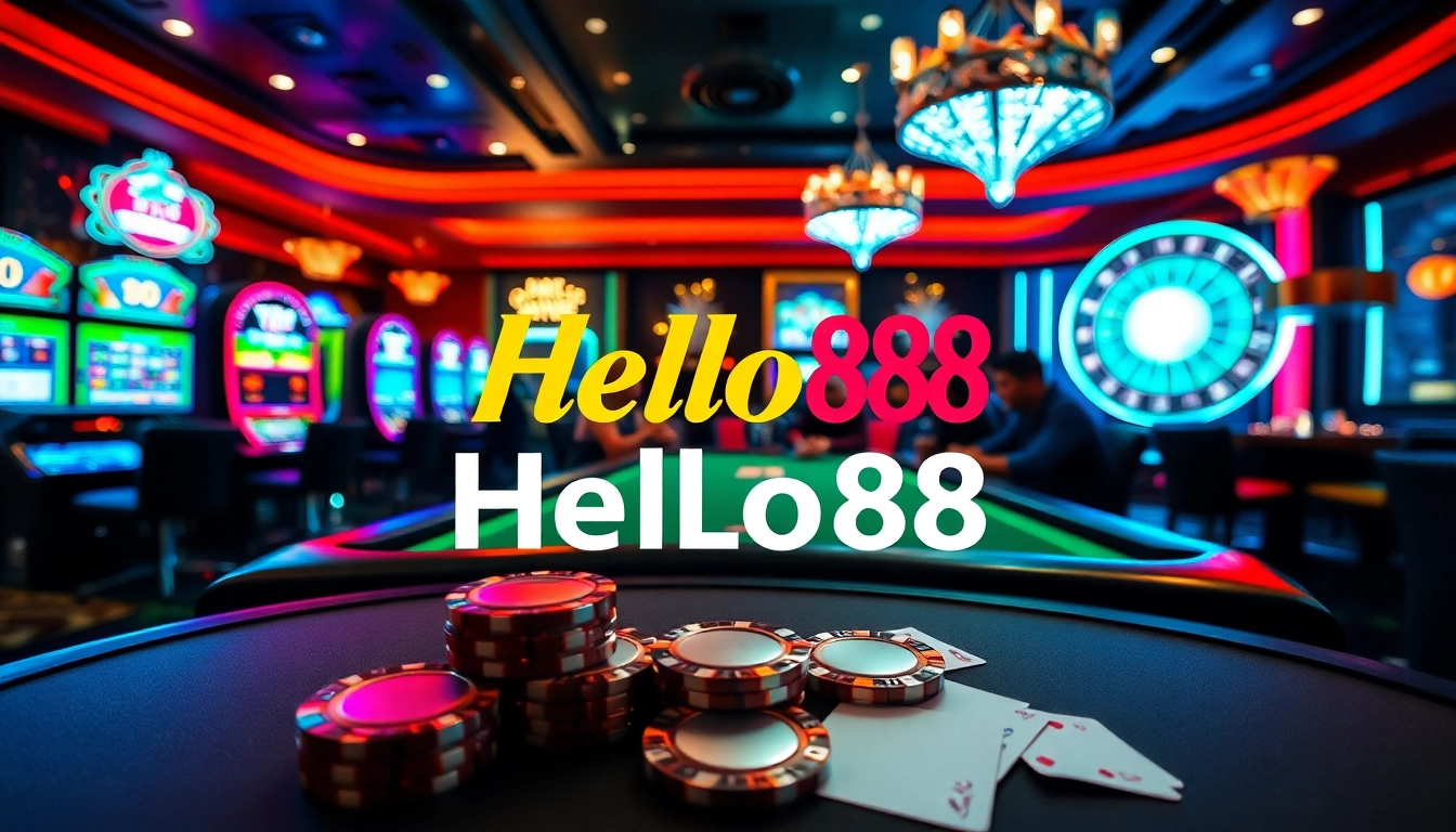 Experience excitement at Hello88's luxurious casino tables and slot machines.