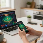 Engaging in real-time blackjack game on okwin mobile app, showcasing dynamic gameplay atmosphere