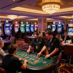 Players enjoying poker games at 789club casino venue, capturing the excitement of gambling action.