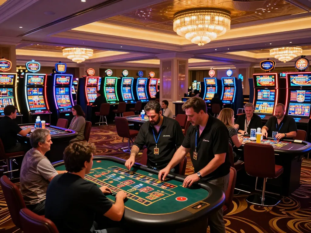 Players enjoying poker games at 789club casino venue, capturing the excitement of gambling action.