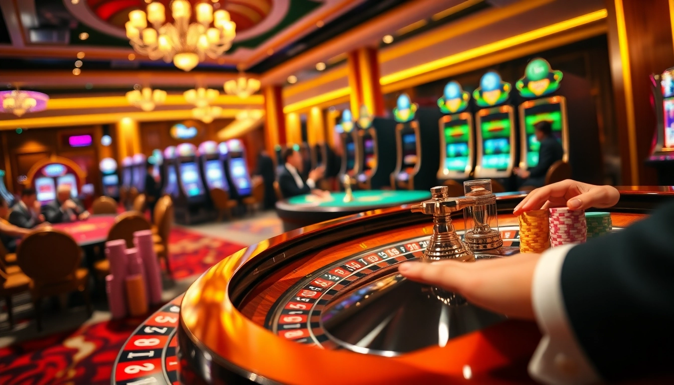 Players enjoying the excitement of RR88 at a luxurious casino table scene.