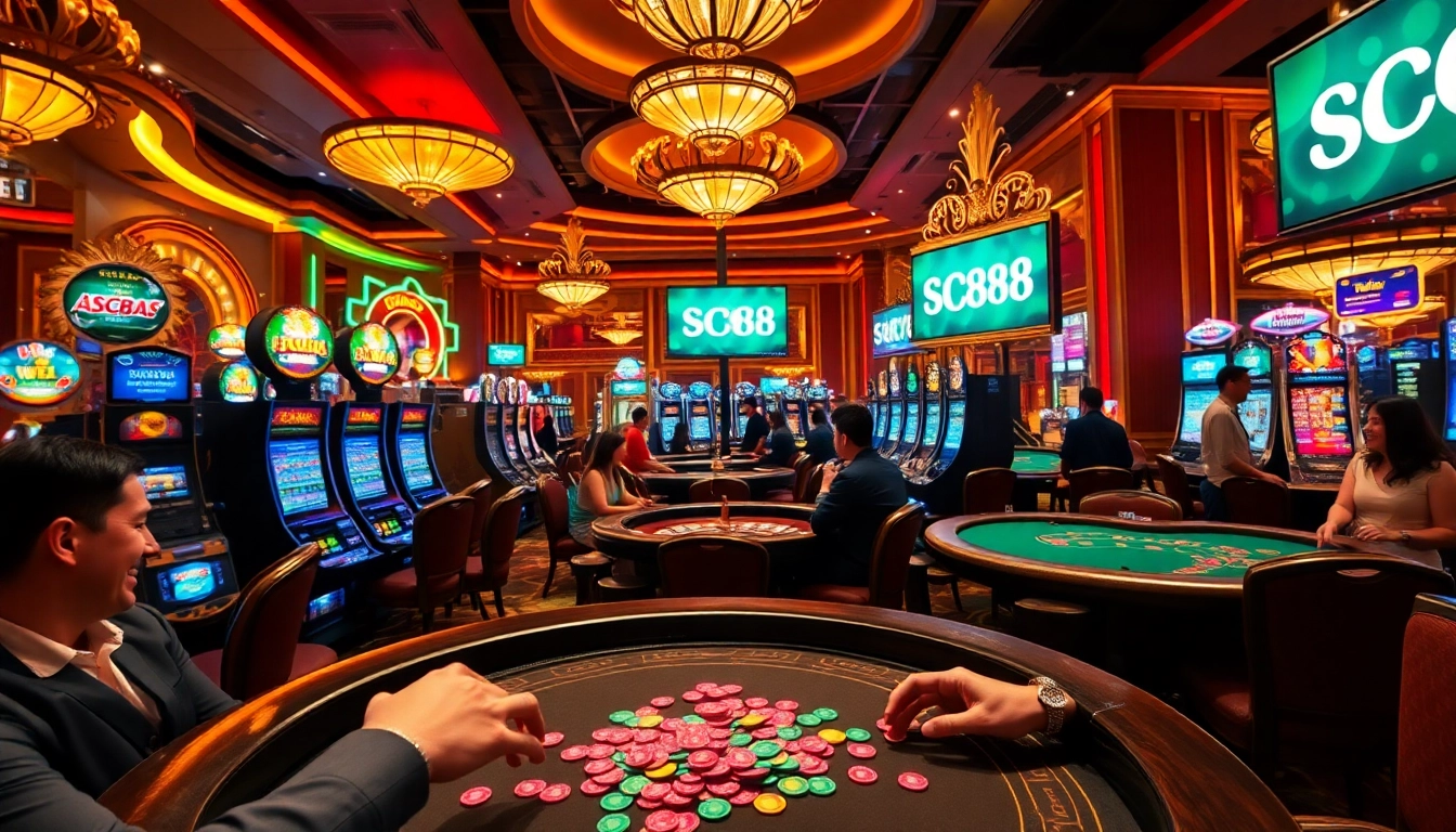 Experience the thrill of the game SC88 in a luxurious casino setting filled with excitement and high-stakes betting.