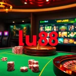 Experience the excitement of online gambling at lu88 with a dazzling casino table and vibrant games.