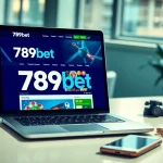 Engaging online betting scene showcasing 789bet website and gaming accessories.
