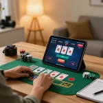 Engaging in a live dealer game on https://max88sss.com/ with strategic notes and modern setup.