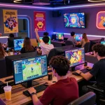 Sunwin players enjoying an immersive online gaming experience in a vibrant atmosphere.