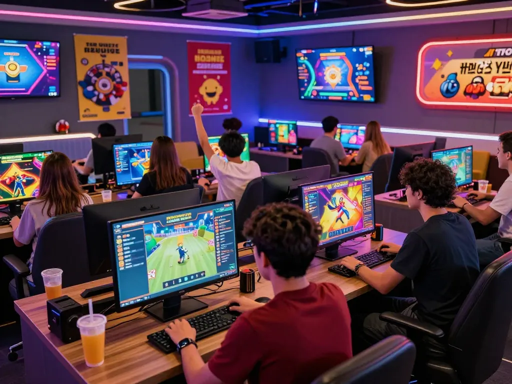 Sunwin players enjoying an immersive online gaming experience in a vibrant atmosphere.