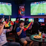 Exciting gambling atmosphere showcasing vaobong 1gom in a dynamic esports arena with enthusiastic fans.