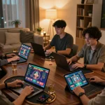 PHTAYA players engaging actively in online casino gaming from home, showcasing exciting gameplay.