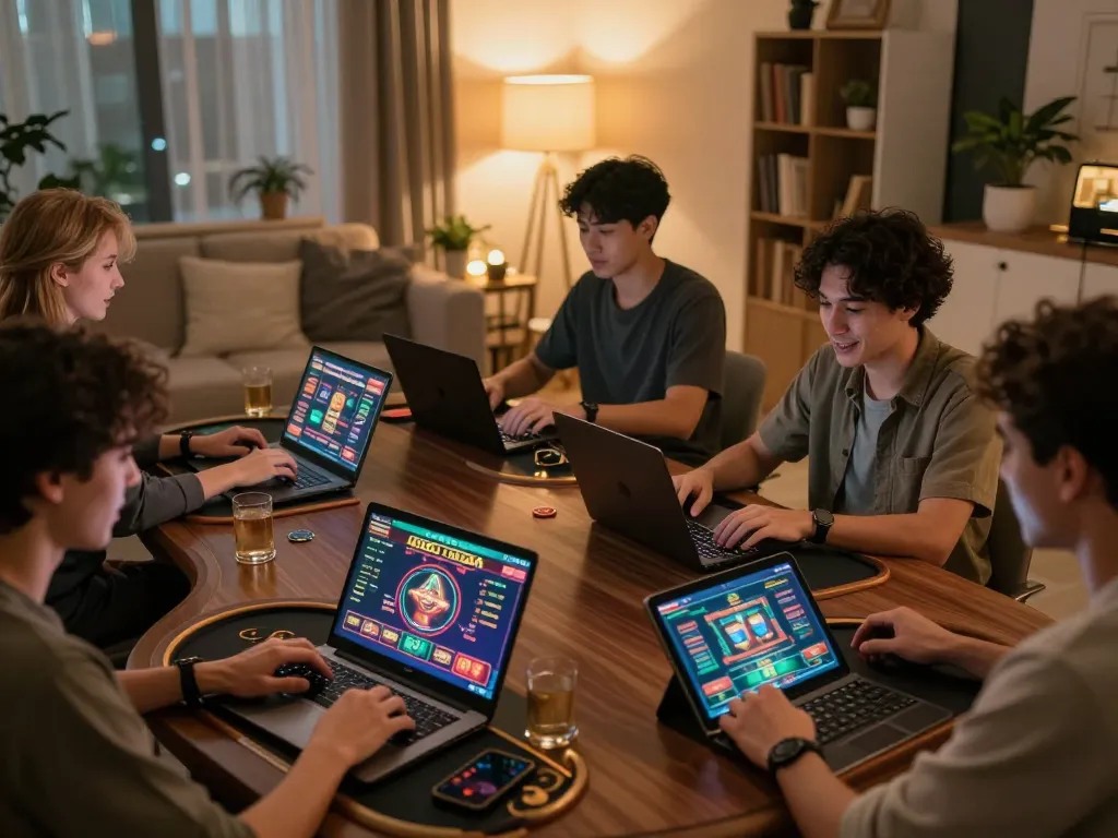 PHTAYA players engaging actively in online casino gaming from home, showcasing exciting gameplay.