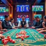 Tài Xỉu MD5 gaming table filled with chips and dice, illustrating an engaging casino experience.