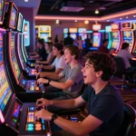 Engaging with exciting slot gacor machines in a vibrant casino atmosphere.