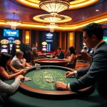 Experience luxury gambling at Nhà Cái NEW88 with vibrant casino tables and energetic players.