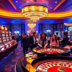 Engaging gamblers at a luxurious casino scene related to https://n188.bid/ enjoying the thrill of betting.