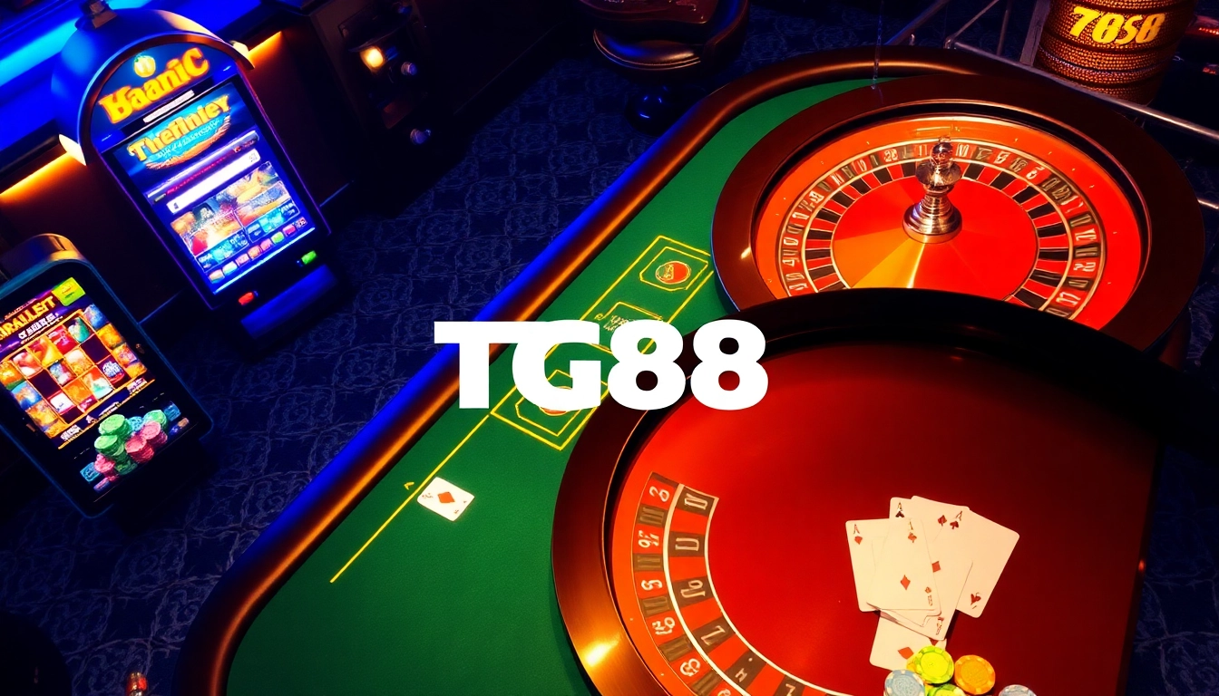 Experience thrilling bets and high-stakes games at TG88's online casino interface.