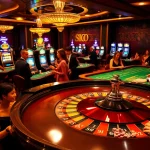 SUNWIN casino scene with vibrant roulette table and thrilled players engaging in high-stakes betting.