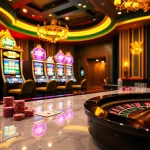 Experience intense gameplay at BJ38 with lavish casino tables and vibrant betting elements.