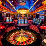 KJC gaming highlights with players at roulette and poker tables in a luxurious casino setting.